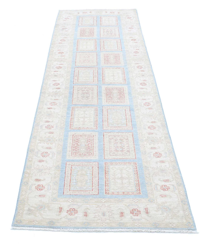 Afghan Bakhtiari Runner Rug 2' 8" x 9' 6" Hand-Knotted | No. AT42151