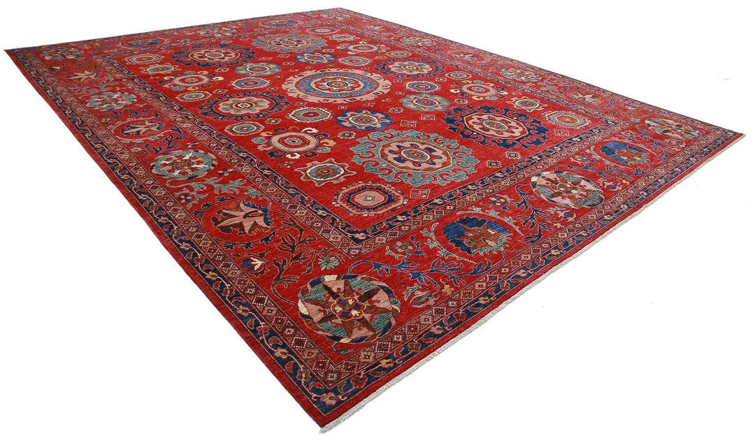 Afghan Humna Rug 13' 3" x 16' 7" Hand-Knotted | No. AT42176