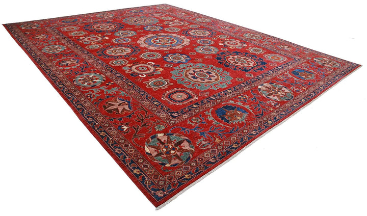 Afghan Humna Rug 13' 3" x 16' 7" Hand-Knotted | No. AT42176