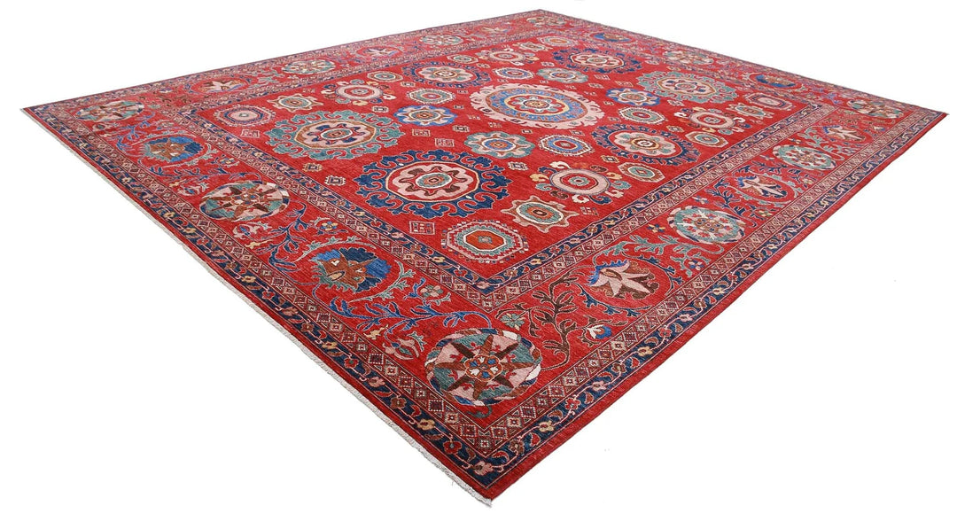 Afghan Humna Rug 13' 3" x 16' 7" Hand-Knotted | No. AT42176