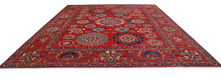Afghan Humna Rug 13' 3" x 16' 7" Hand-Knotted | No. AT42176