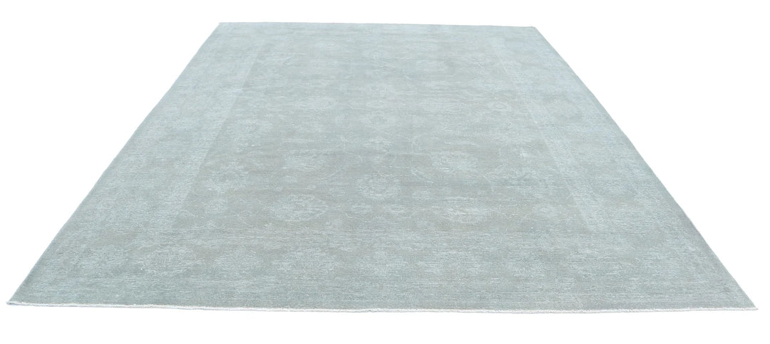 Green Afghan Overdye Rug 9' 1" x 11' 4" Hand-Knotted | No. AT42201