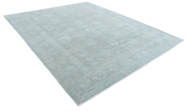 Green Afghan Overdye Rug 9' 1" x 11' 4" Hand-Knotted | No. AT42201