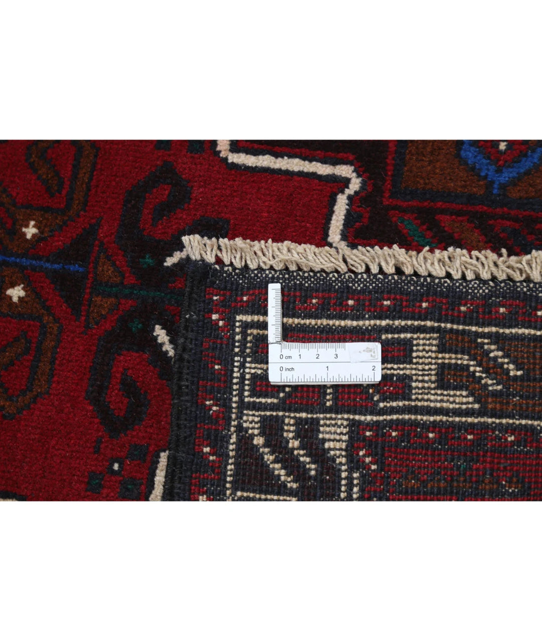 Red Afghan Tribal Rug 2' 1" x 4' 8" Hand-Knotted | No. AT42244