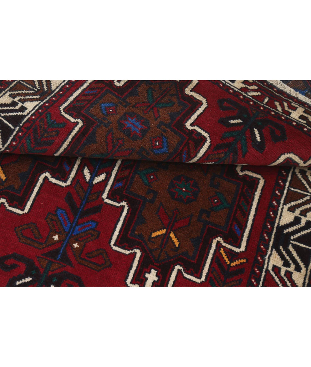 Red Afghan Tribal Rug 2' 1" x 4' 8" Hand-Knotted | No. AT42244