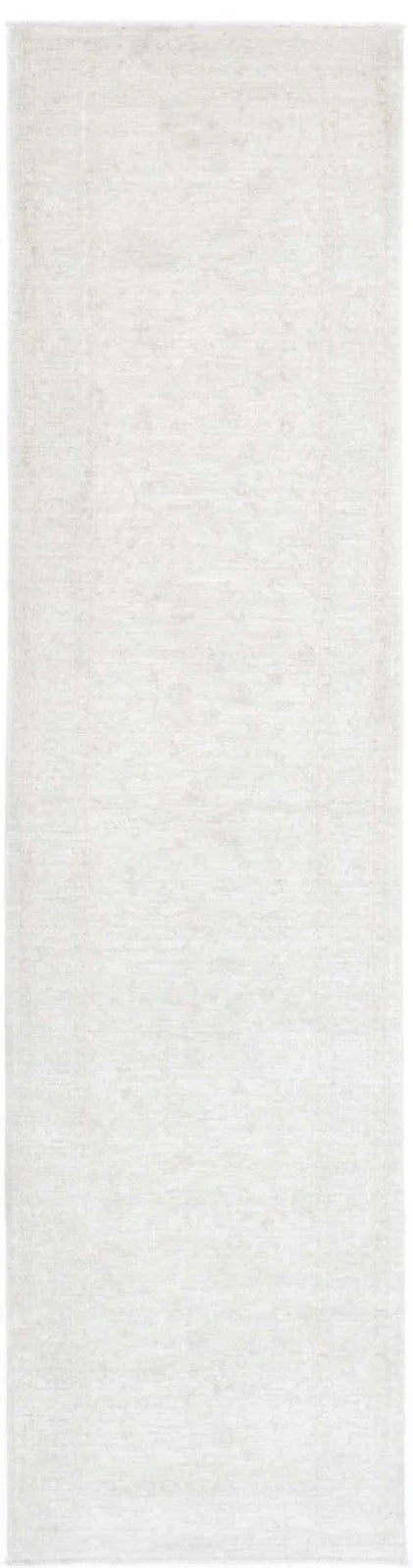 Ivory Afghan Serenity Rug 2' 5" x 10' 0" Hand-Knotted | No. AT42253