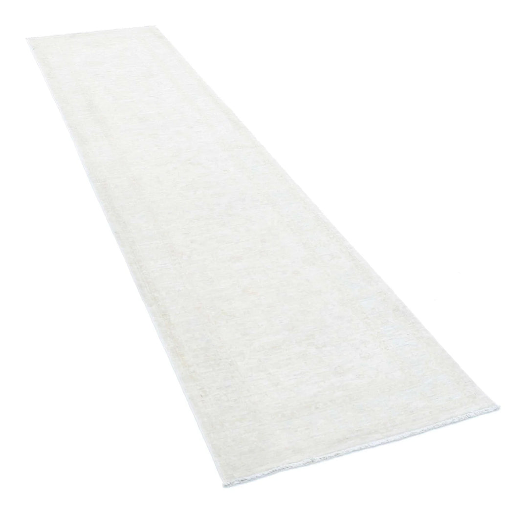 Ivory Afghan Serenity Rug 2' 5" x 10' 0" Hand-Knotted | No. AT42253