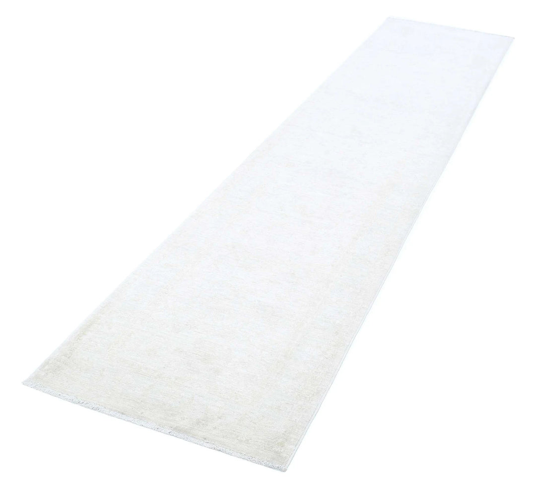 Ivory Afghan Serenity Rug 2' 5" x 10' 0" Hand-Knotted | No. AT42253