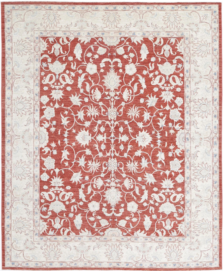 Afghan Ziegler Rug 7' 11" x 9' 8" Hand-Knotted | No. AT42305