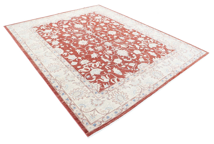 Afghan Ziegler Rug 7' 11" x 9' 8" Hand-Knotted | No. AT42305