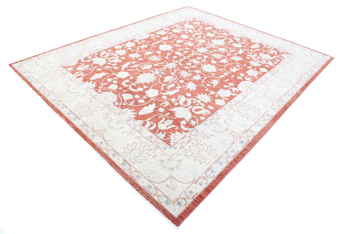 Afghan Ziegler Rug 7' 11" x 9' 8" Hand-Knotted | No. AT42305