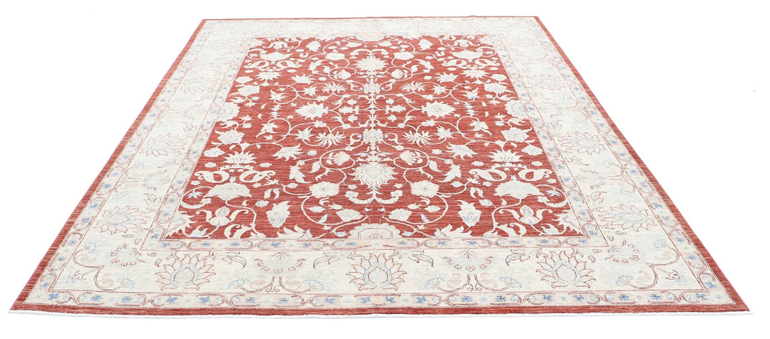 Afghan Ziegler Rug 7' 11" x 9' 8" Hand-Knotted | No. AT42305
