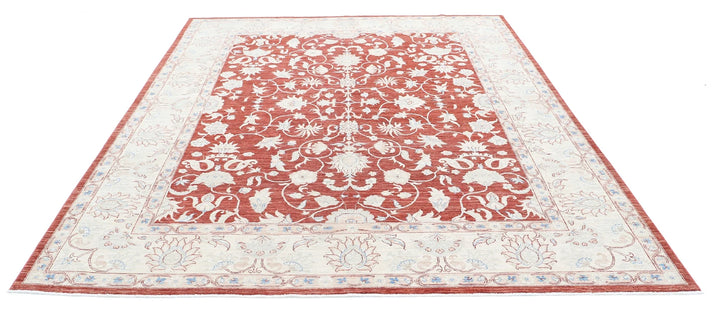 Afghan Ziegler Rug 7' 11" x 9' 8" Hand-Knotted | No. AT42305