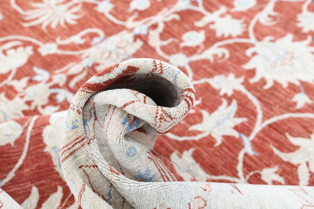 Afghan Ziegler Rug 7' 11" x 9' 8" Hand-Knotted | No. AT42305