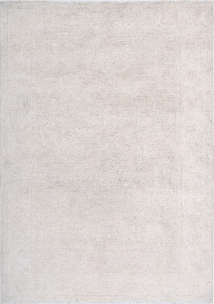 Ivory Afghan Serenity Rug 5'11" x 8'5" Hand-Knotted | No. AT42354