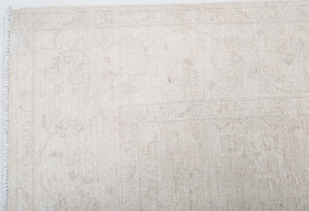 Ivory Afghan Serenity Rug 5'11" x 8'5" Hand-Knotted | No. AT42354