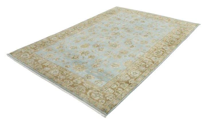 Blue Indian Ziegler Rug 5' 10" x 8' 6" Hand-Knotted | No. AT42369