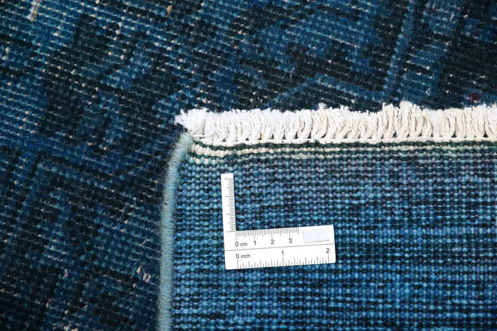 Blue Persian Overdye Runner Rug 2' 6" x 12' 2" Hand-Knotted | No. AT42454