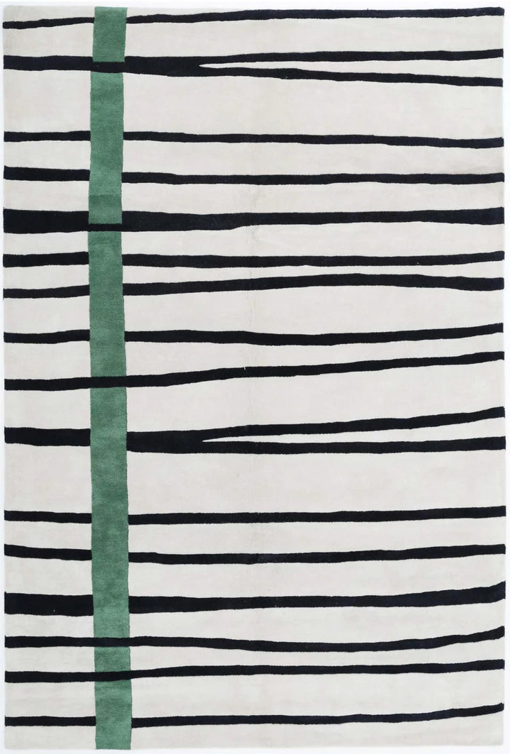 Indian Geometric Rug 6' 3" x 9' 7" Hand-Knotted | No. AT42570