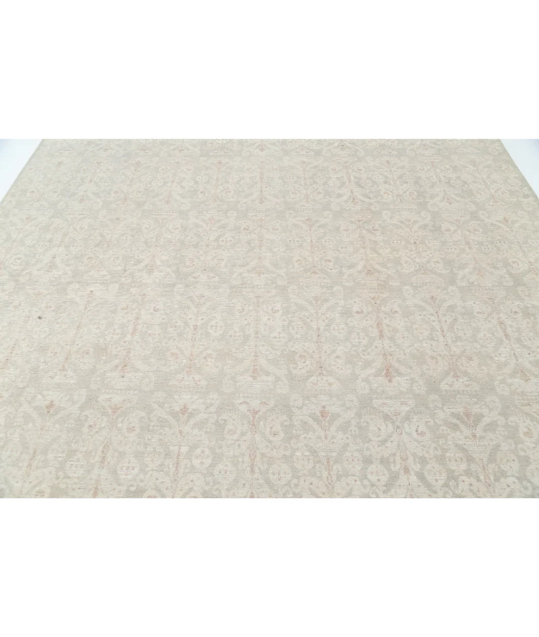 Grey Afghan Tabriz Rug 8' 10" x 11' 8" Hand-Knotted | No. AT42589