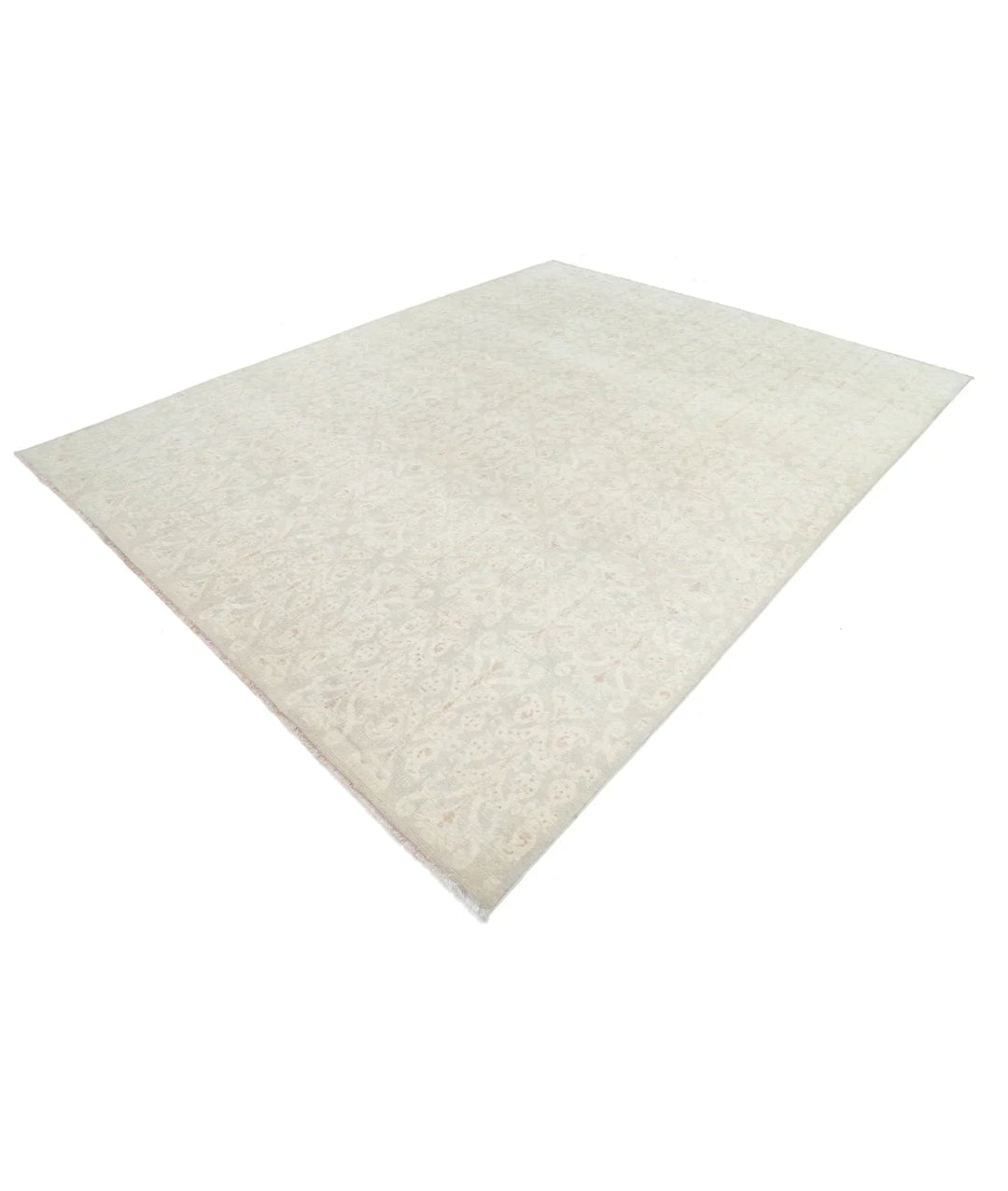 Grey Afghan Tabriz Rug 8' 10" x 11' 8" Hand-Knotted | No. AT42589