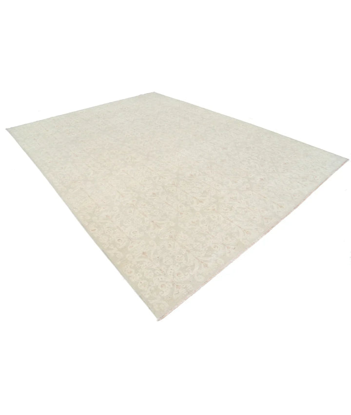 Grey Afghan Tabriz Rug 8' 10" x 11' 8" Hand-Knotted | No. AT42589