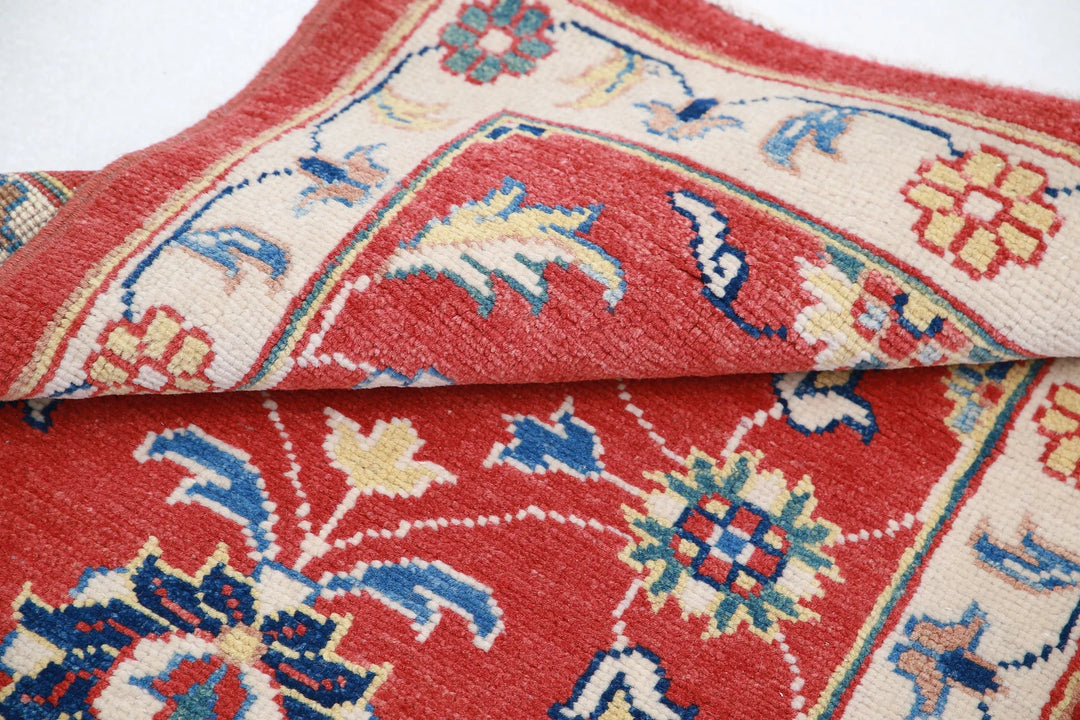 Red Afghan Ziegler Rug 2' 7" x 3' 8" Hand-Knotted | No. AT42667