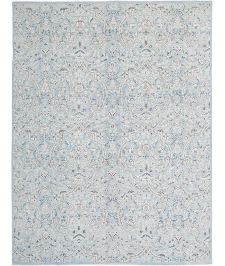 Teal Afghan Serenity Rug 8' 9" x 11' 7" Hand-Knotted | No. AT426751