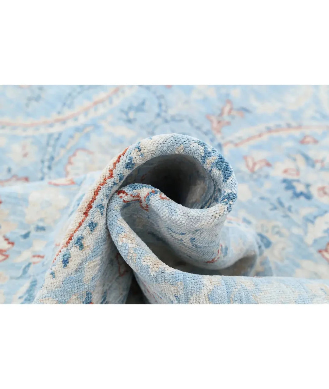 Teal Afghan Serenity Rug 8' 9" x 11' 7" Hand-Knotted | No. AT426751