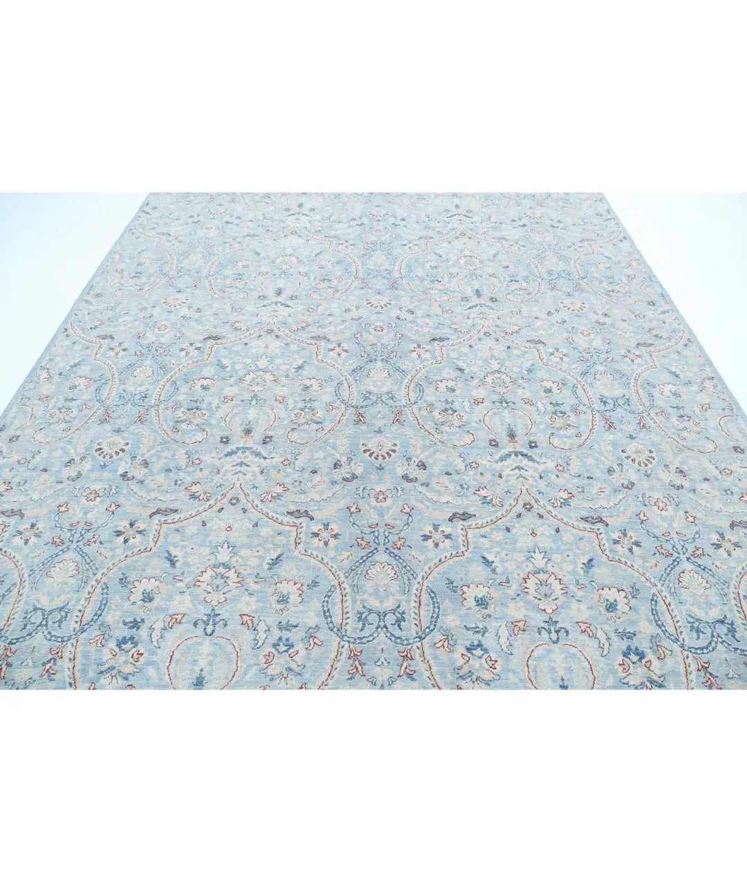 Teal Afghan Serenity Rug 8' 9" x 11' 7" Hand-Knotted | No. AT426751