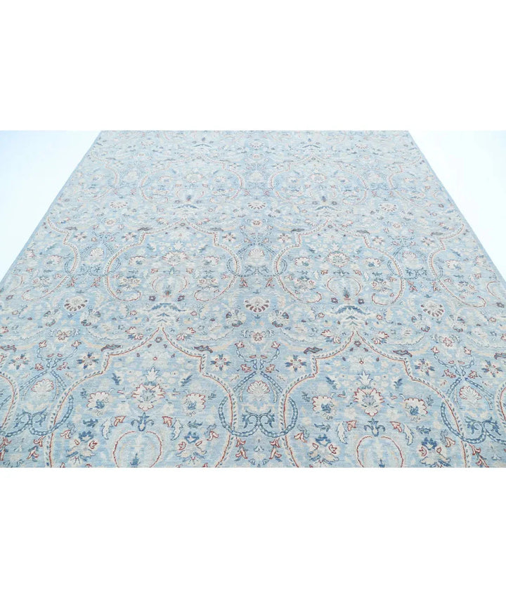 Teal Afghan Serenity Rug 8' 9" x 11' 7" Hand-Knotted | No. AT426751