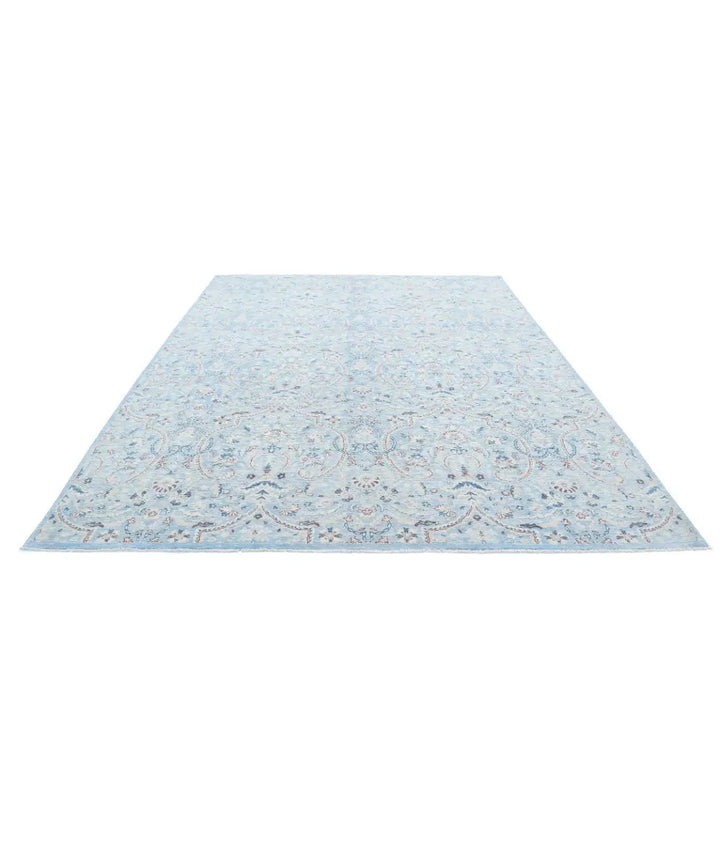Teal Afghan Serenity Rug 8' 9" x 11' 7" Hand-Knotted | No. AT426751