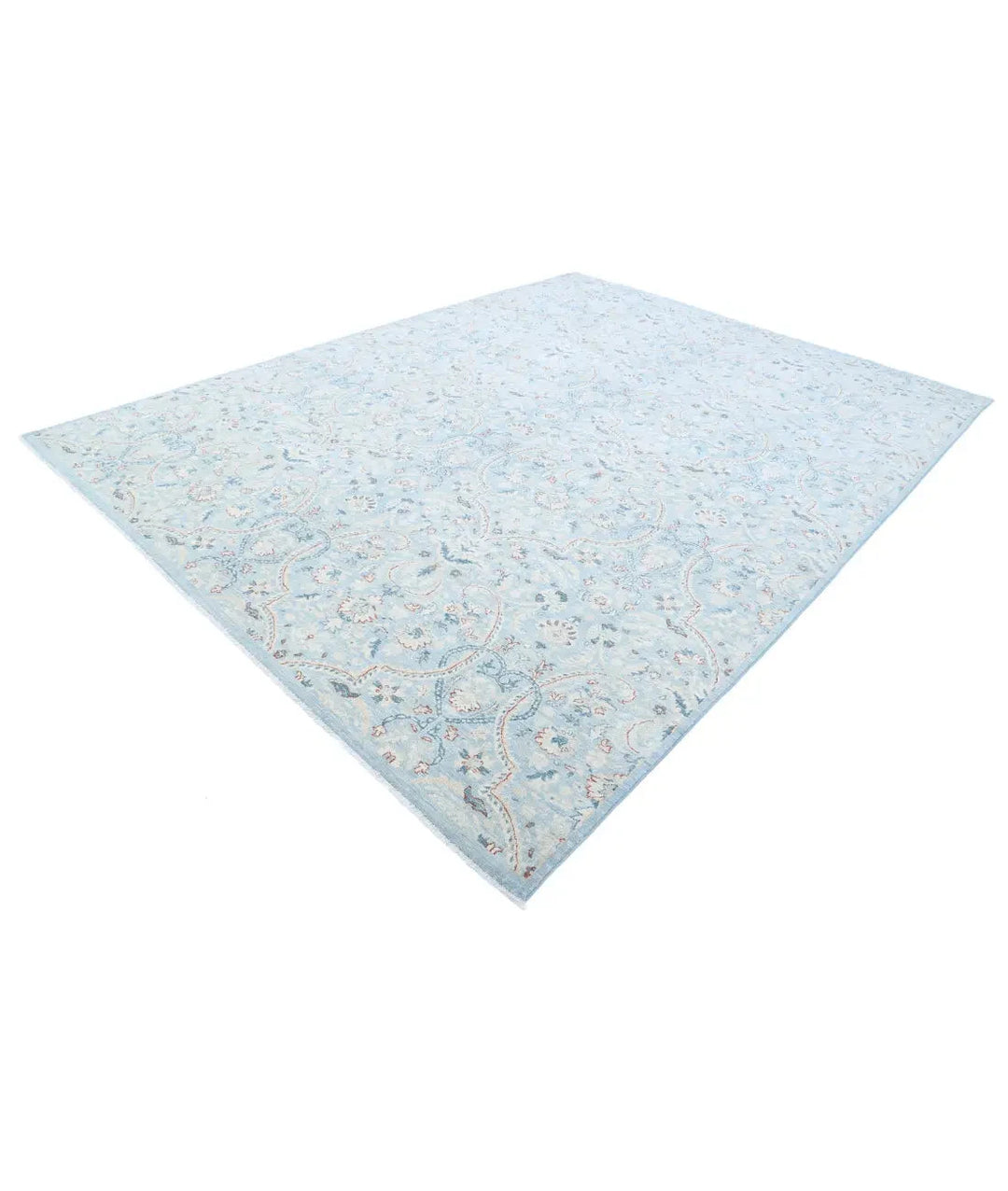 Teal Afghan Serenity Rug 8' 9" x 11' 7" Hand-Knotted | No. AT426751
