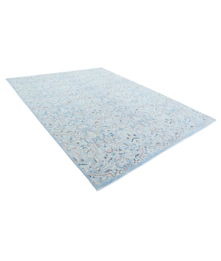 Teal Afghan Serenity Rug 8' 9" x 11' 7" Hand-Knotted | No. AT426751