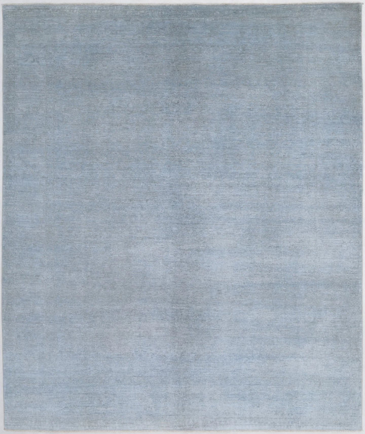 Blue Afghan Overdye Rug 8' 0" x 9' 7" Hand-Knotted | No. AT42761