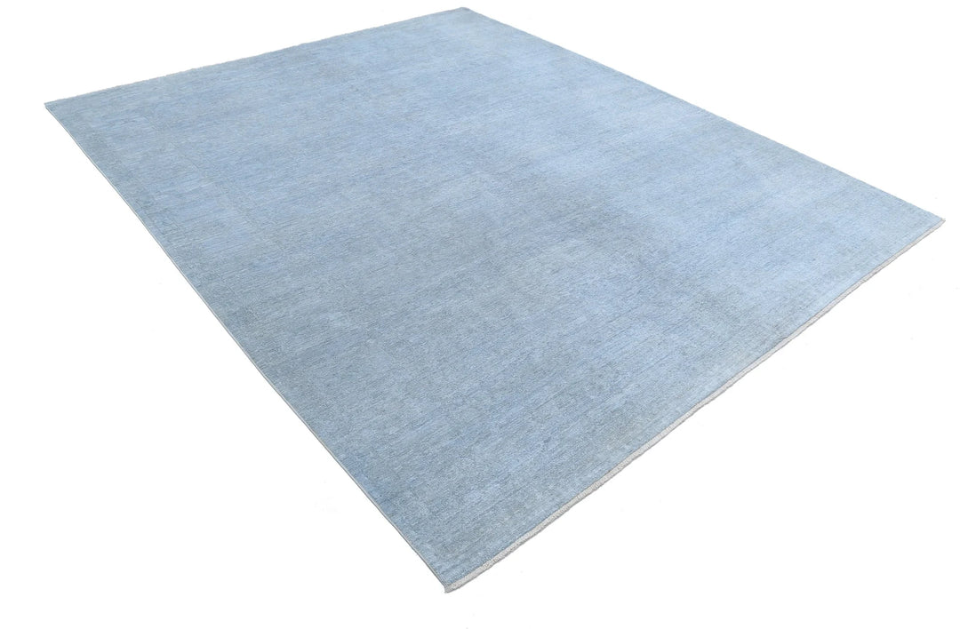 Blue Afghan Overdye Rug 8' 0" x 9' 7" Hand-Knotted | No. AT42761