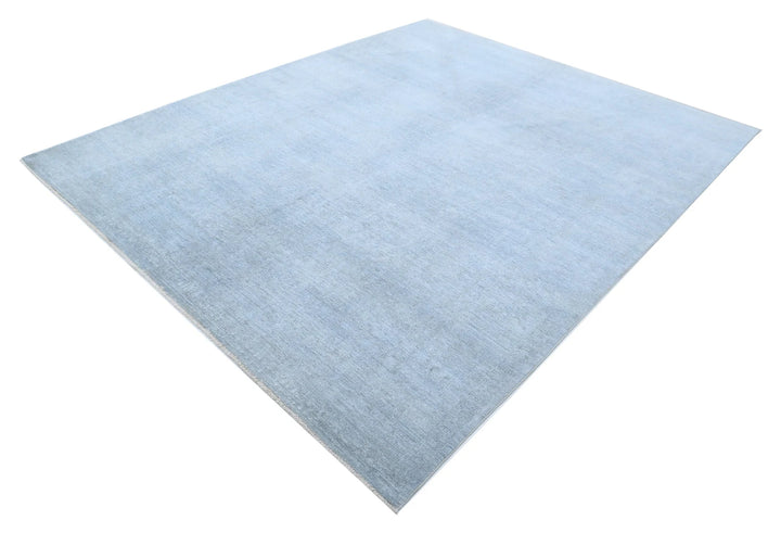 Blue Afghan Overdye Rug 8' 0" x 9' 7" Hand-Knotted | No. AT42761