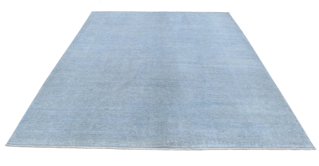 Blue Afghan Overdye Rug 8' 0" x 9' 7" Hand-Knotted | No. AT42761