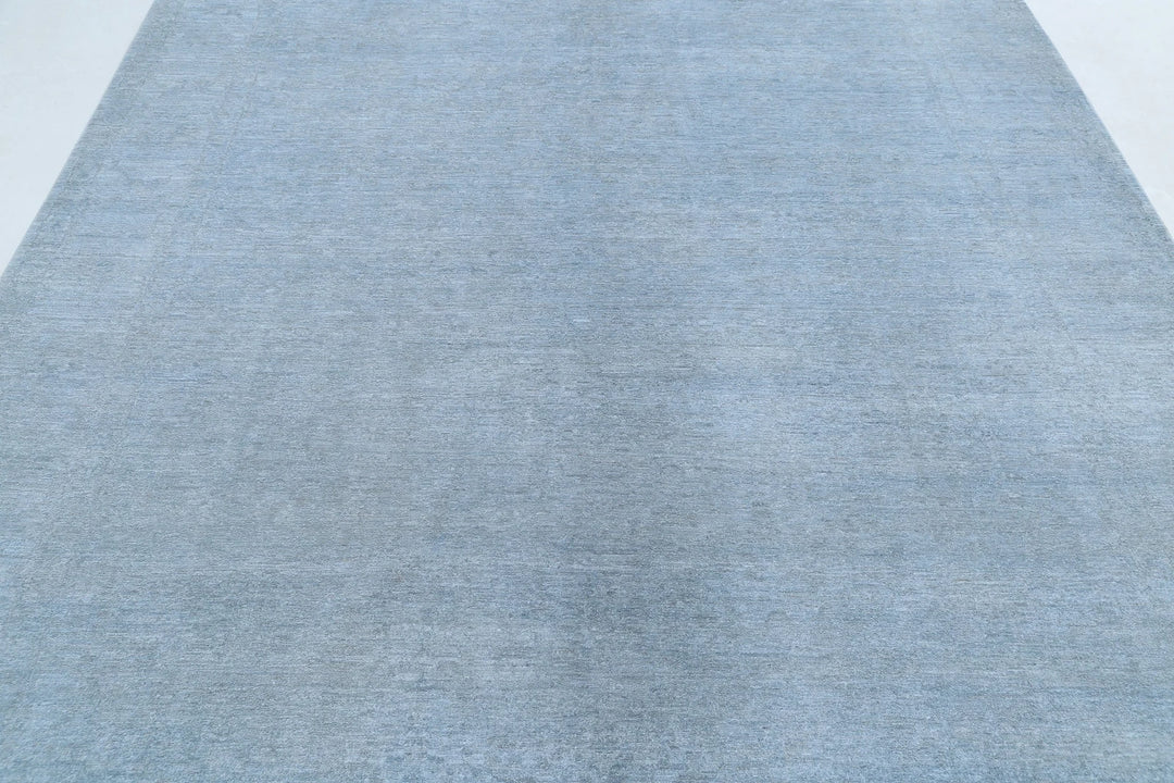 Blue Afghan Overdye Rug 8' 0" x 9' 7" Hand-Knotted | No. AT42761