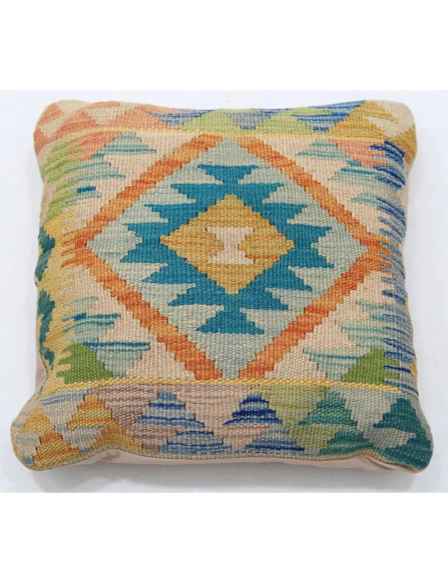 Afghan Tribal Pillow 1' 5" x 1' 5" Hand-Woven | No. AT42790