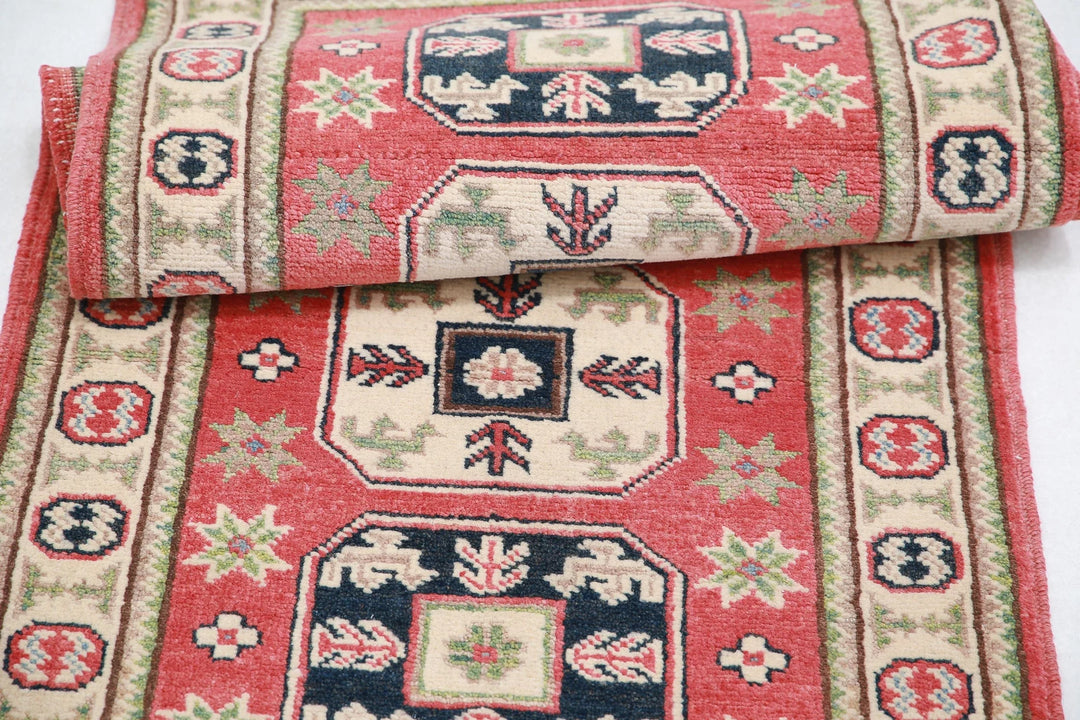 Afghan Kazak Rug 2' 0" x 5' 9" Hand-Knotted | No. AT42808