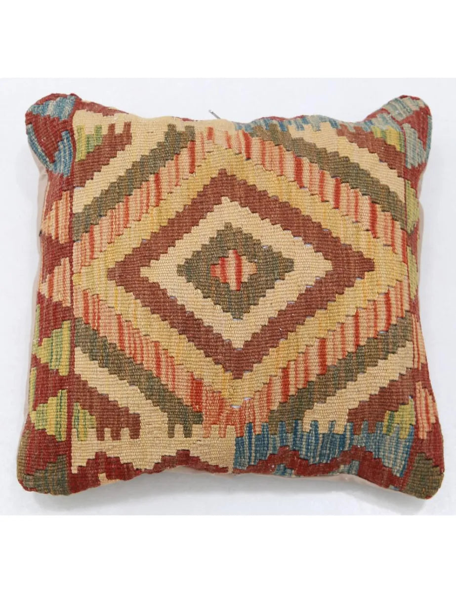 Afghan Tribal Pillow 1' 5" x 1' 5" Hand-Woven | No. AT42812