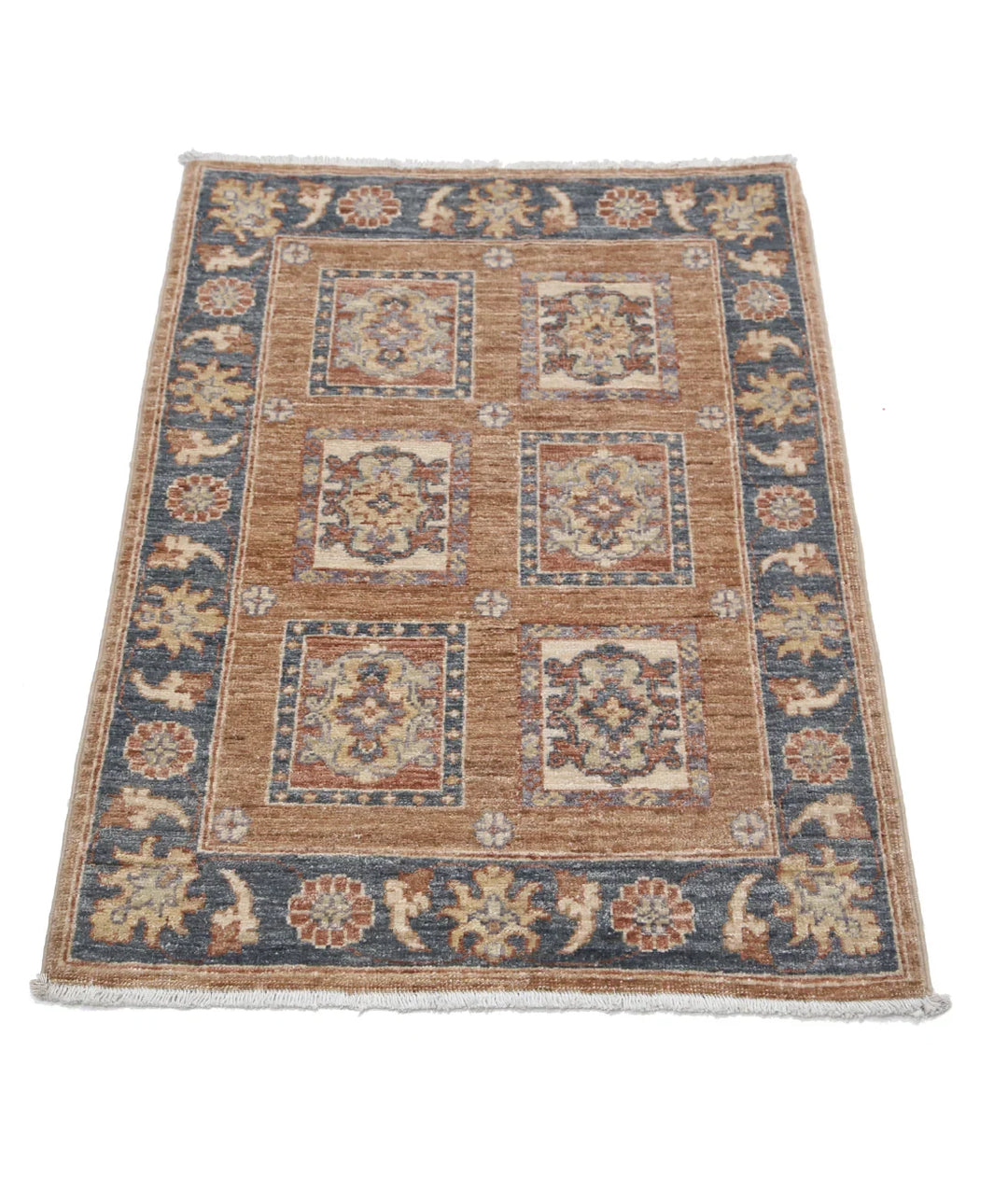 Brown Afghan Oriental Rug 2' 2" x 3' 1" Hand-Knotted | No. AT428296