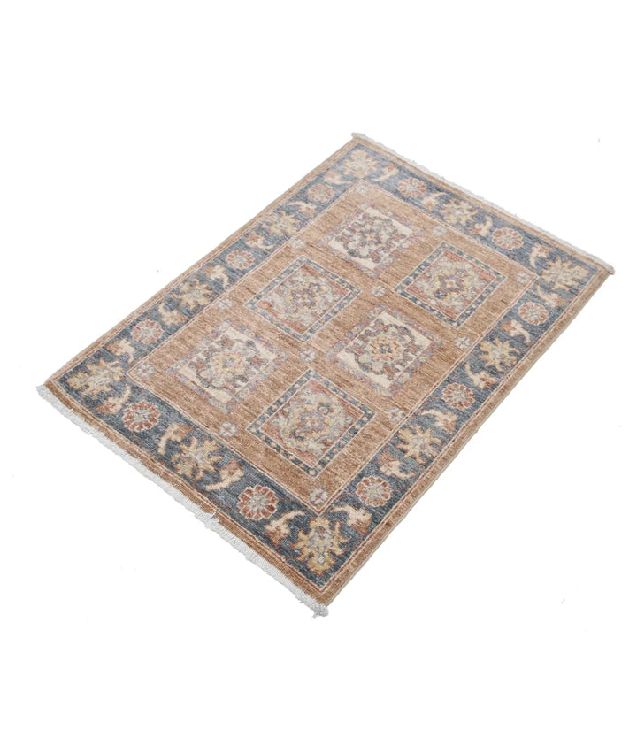 Brown Afghan Oriental Rug 2' 2" x 3' 1" Hand-Knotted | No. AT428296