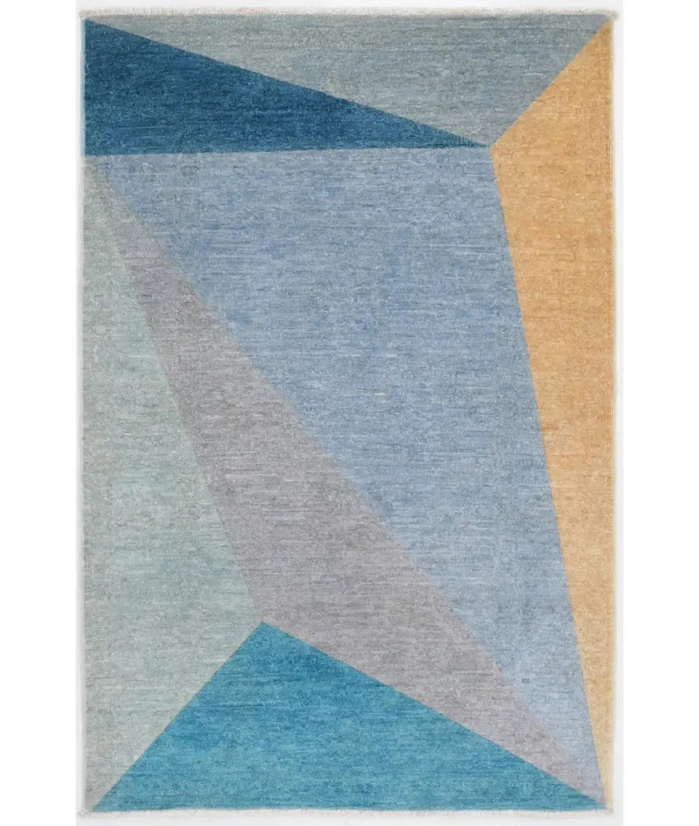 Blue Afghan Overdye Rug 2' 10" x 4' 3" Hand-Knotted | No. AT42870