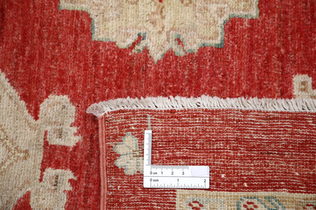 Red Afghan Ziegler Rug 2' 9" x 7' 11" Hand-Knotted | No. AT42887