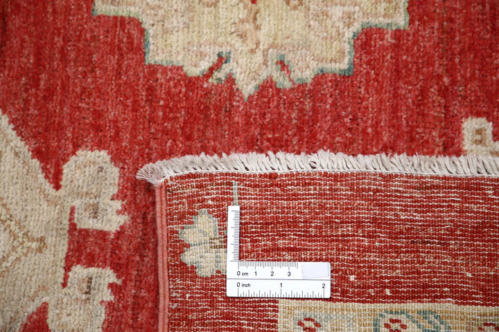 Red Afghan Ziegler Rug 2' 9" x 7' 11" Hand-Knotted | No. AT42887