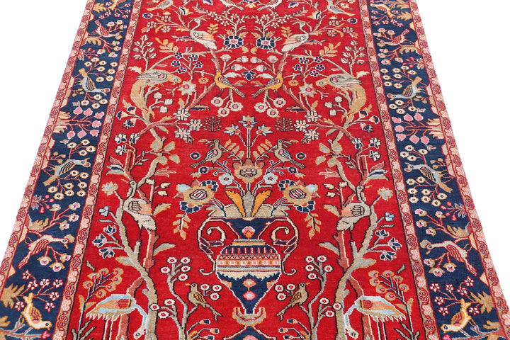 Persian Sarouk Rug 4' 2" x 6' 2" Hand-Knotted | No. AT42911