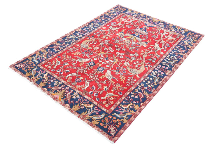 Persian Sarouk Rug 4' 2" x 6' 2" Hand-Knotted | No. AT42911