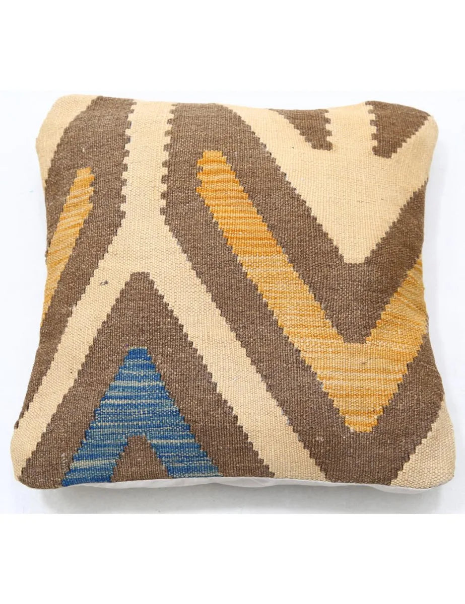 Afghan Tribal Pillow 1' 5" x 1' 5" Hand-Woven | No. AT42988